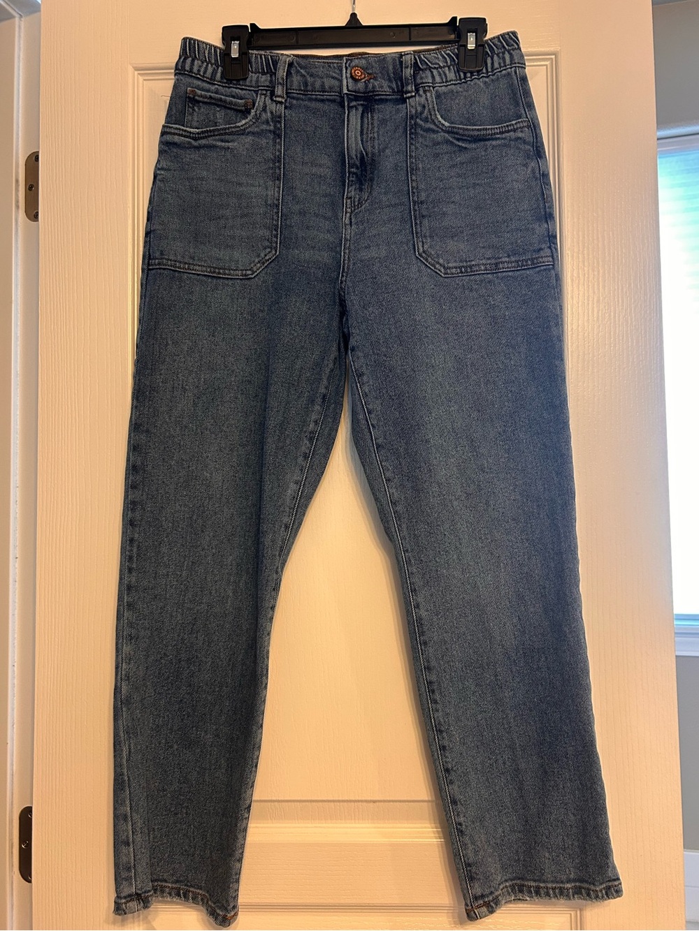 Sincerely Jules Medium Wash Patch Pocket Cotton High Rise Jeans Size 9/29